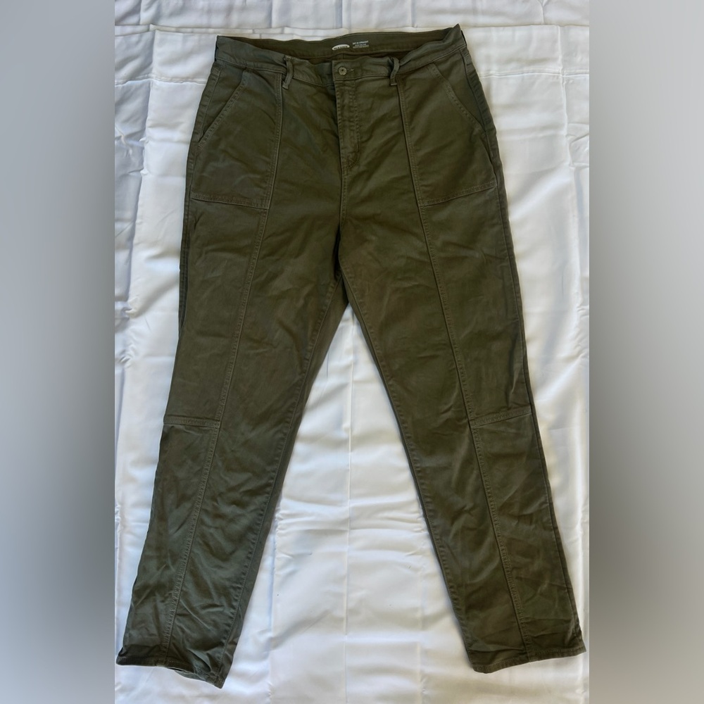 olive/military green long cargo jeans